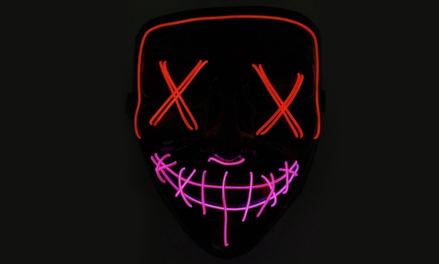 Image 3: Halloween LED Purge Mask Light Up Funny Masks