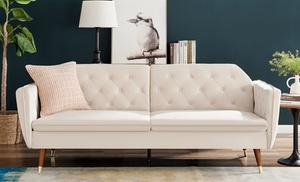 Three-Seater Velvet Click Clack Sofa Bed