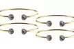 Paris Jewelry 24k Yellow Gold Plated Round Alexandrite Stackable Bangle Bracelet - Second Medium