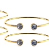 Image 5: Paris Jewelry 24k Yellow Gold Plated Round Alexandrite Stackable Bangle Bracelet