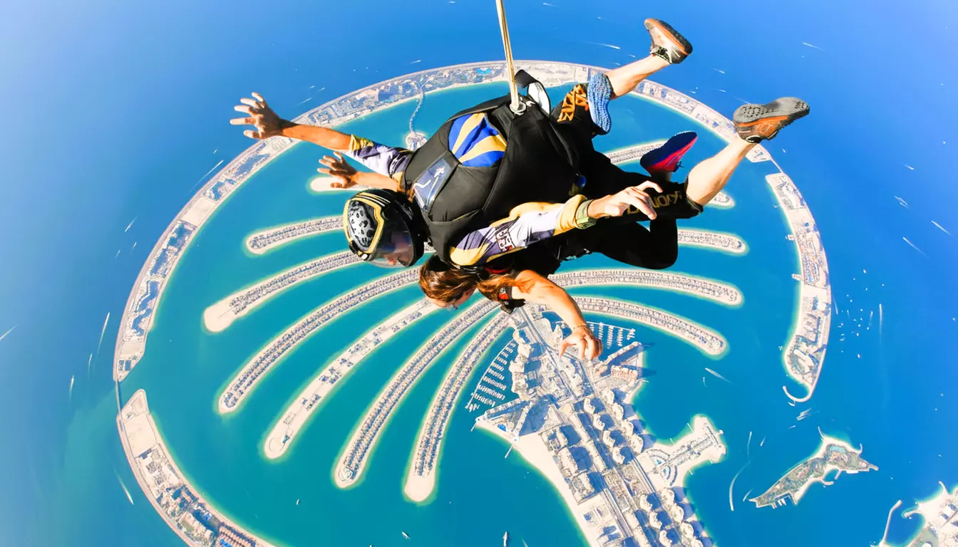 Tandem Skydive Dubai at The Palm with Photos & Video for One