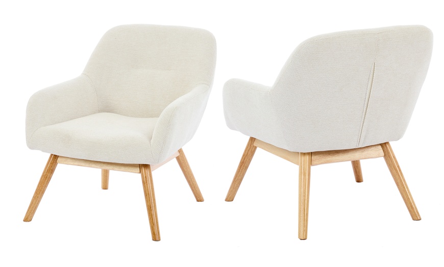 Image 17: Poltrona scandinava con gambe in legno massello Doosense