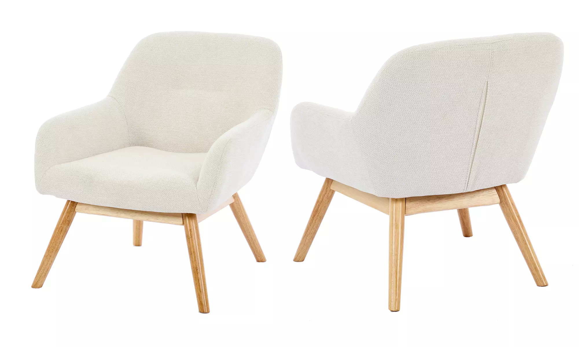 Poltrona scandinava con gambe in legno massello Doosense