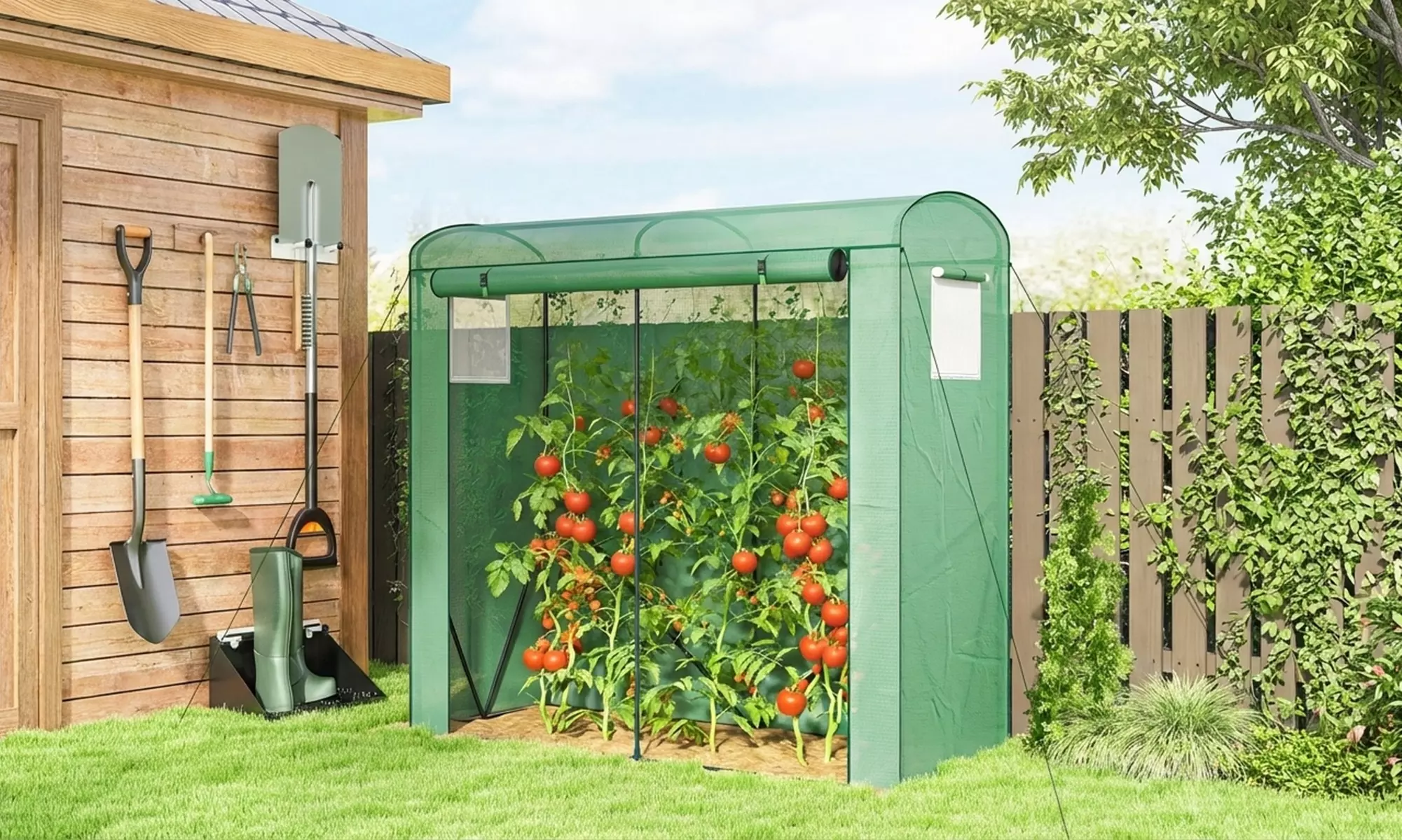Outsunny Portable Indoor and Outdoor Green House with PE Cover