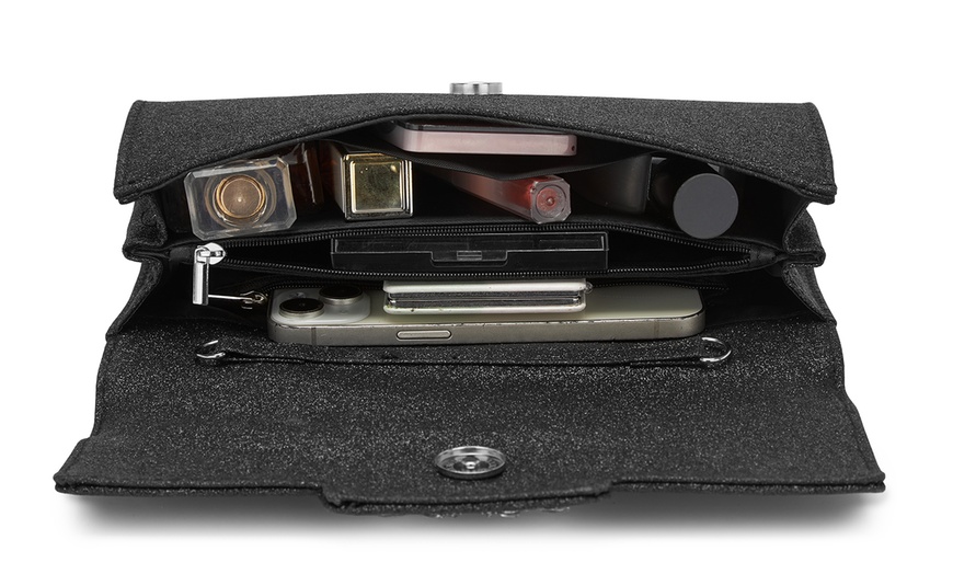 Image 3: Miss Lulu Crystal-Embellished Evening Clutch