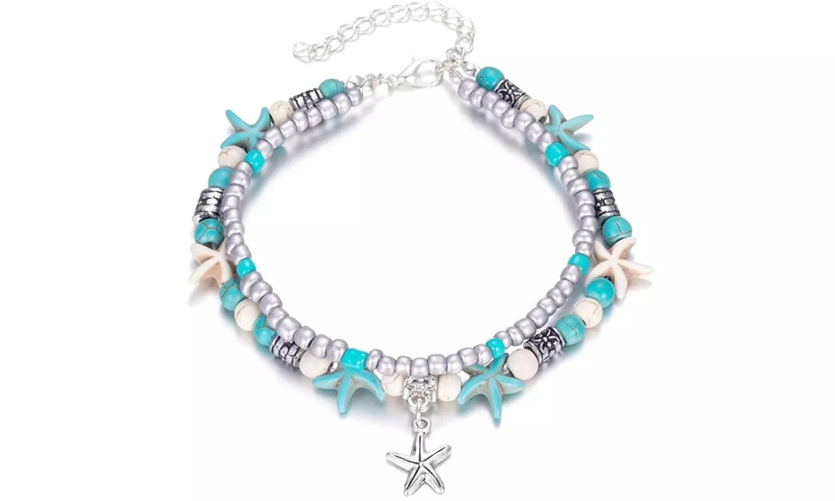 Tobillera doble con motivos marinos