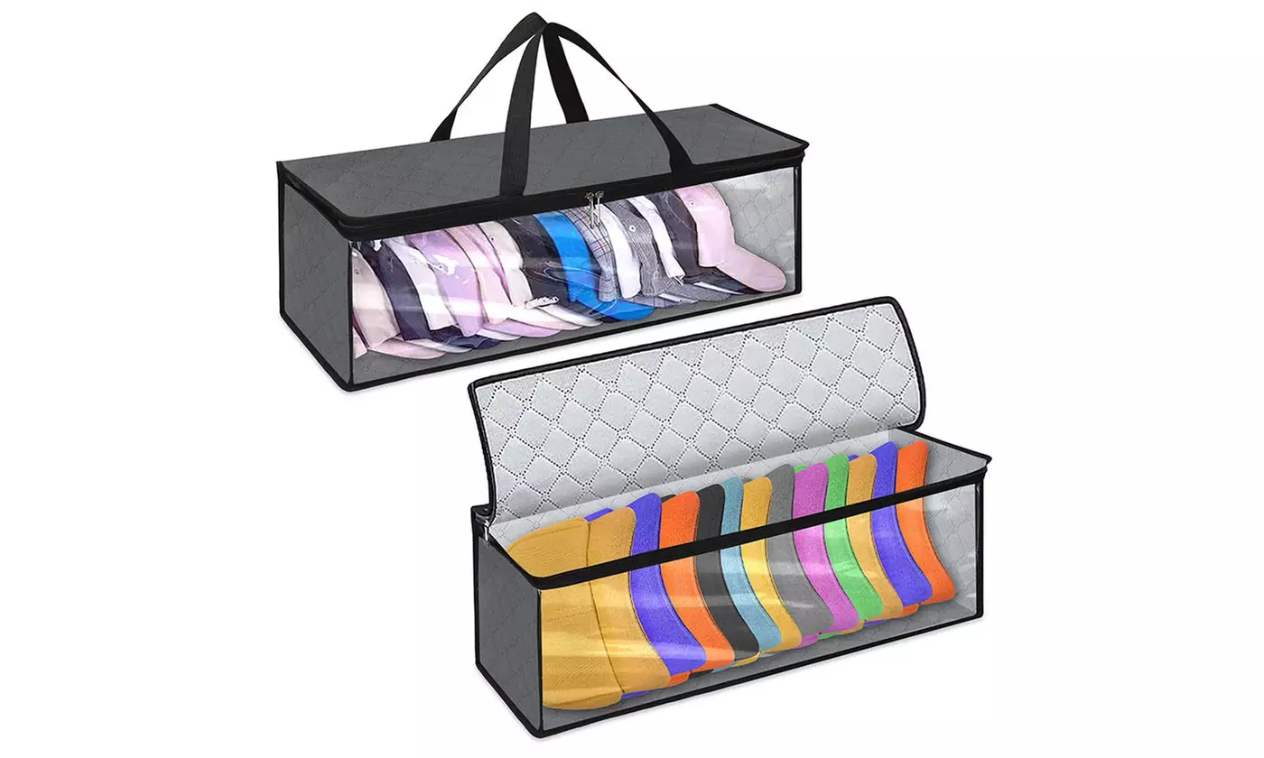 Non-Woven Clothes Storage Under-Bed Bins Foldable Closet Organizer Containers
