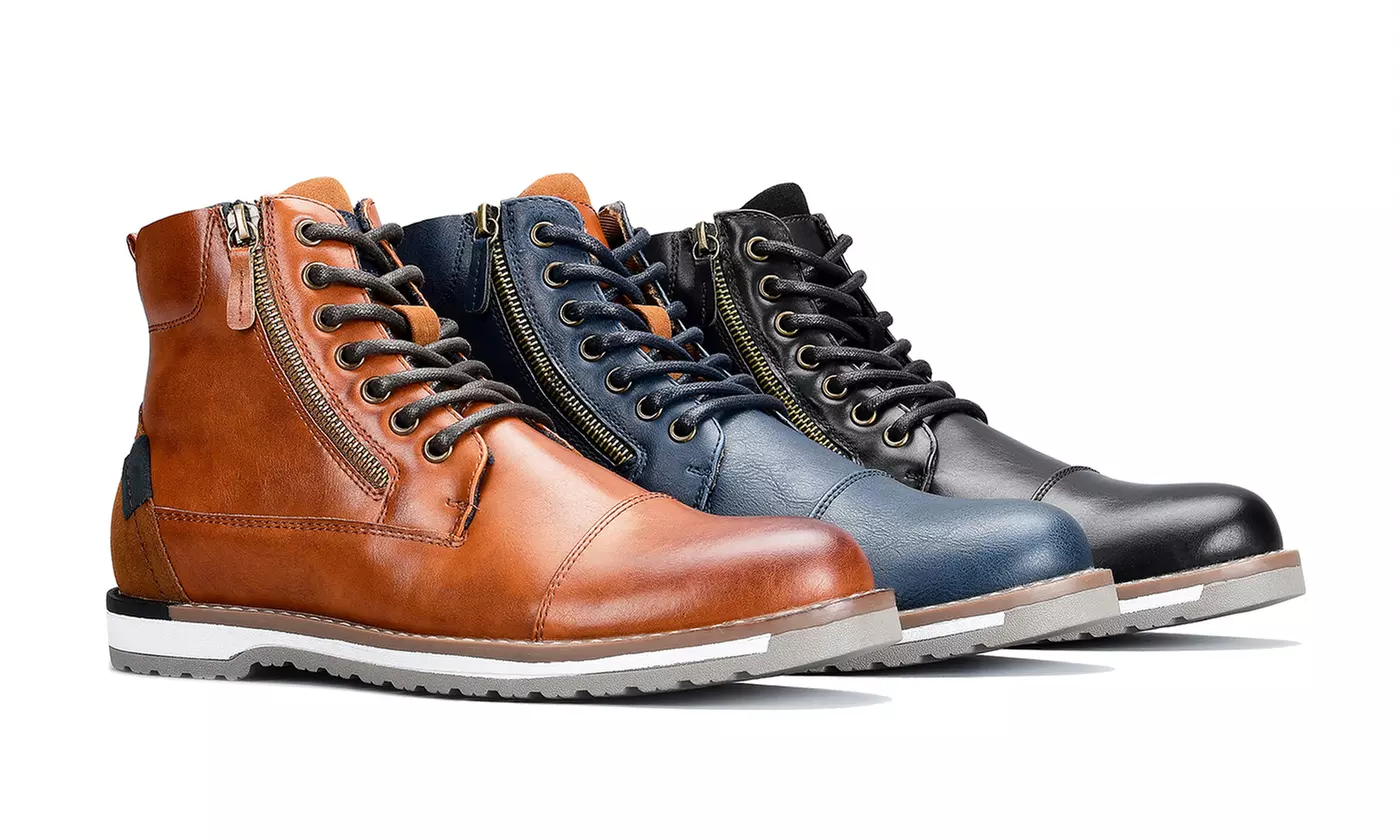 Harrison Men's Cap-Toe Dual Zipper Casual Boots - Primary Image