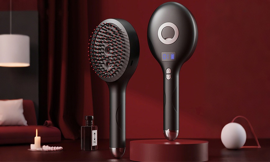 Image 1: Rechargeable Electric Scalp Massage Comb with Red Light Therapy 