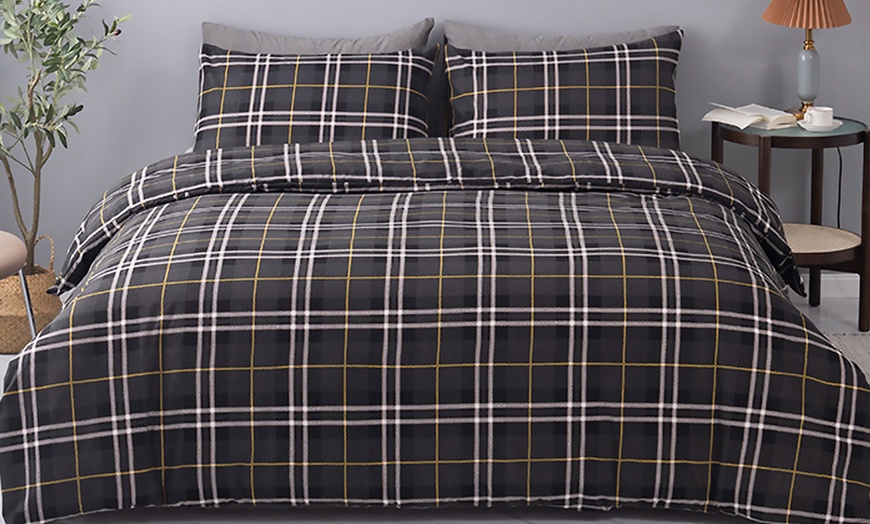 Image 7: Brushed Cotton Flannelette Duvet Cover