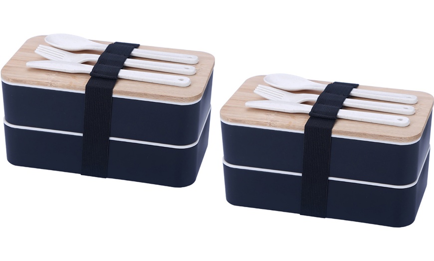 Image 3: One or Two Japanese Bento Lunch Boxes