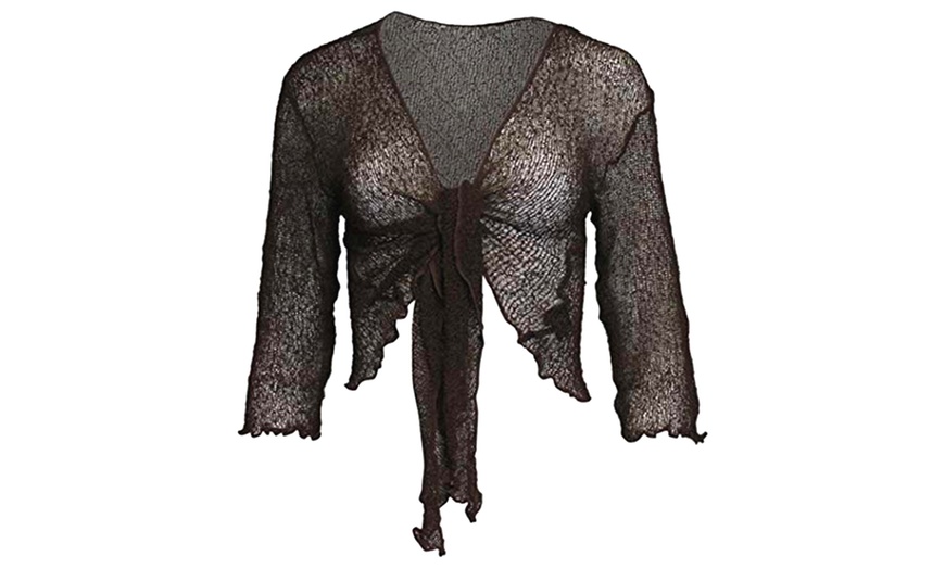 Image 3: Tie Front Lace Shrug