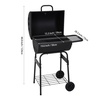 Image 11: Outdoor Garden Trolley Barrel Charcoal Grill with Temperature Control