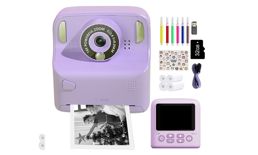 Image 9: Kids Instant Print Camera with Memory Card and 5 Rolls of Print Paper
