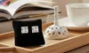 Paris Jewelry 925 Sterling Silver 5mm Square Cubic Zirconia Stud Earrings