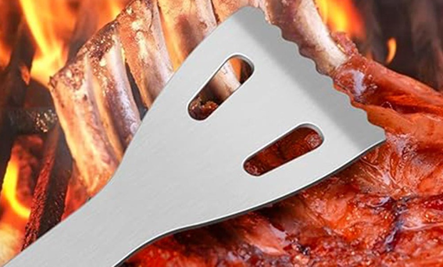 Image 7: Pinza de cocina de acero inoxidable para barbacoa y sartén