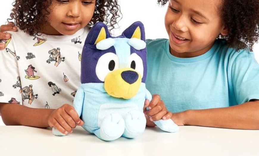 Image 1: Children Musical and Breathing Toy Dog Bluey Plush Doll