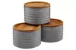 Cooks Professional Set of 3 Stacking Kitchen Storage Canisters With Bamboo Lids - Second Medium