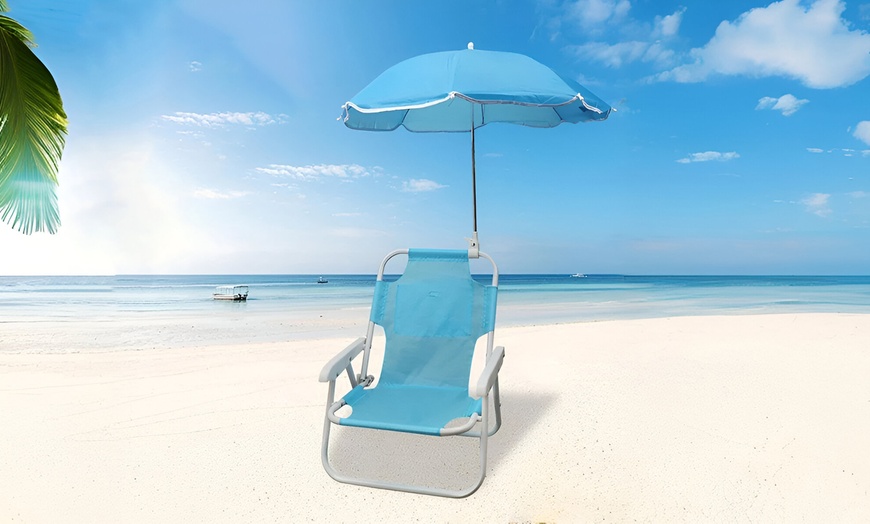 Image 5: Silla plegable para niños con sombrilla ajustable