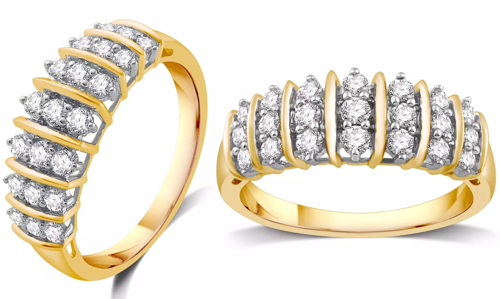 1/2 CTTW Genuine Diamond Fashion Band in Gold Plating over Sterling Silver by DeCarat - Primary Image