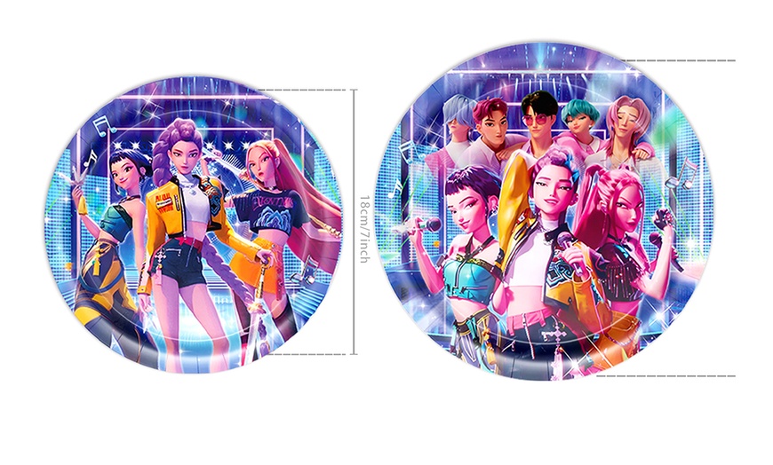 Image 4: 66-Piece K-Pop Inspired Disposable Tableware Set for Vibrant Parties