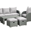 Image 2: Outsunny Seven-Seater Rattan-Effect Recliner Furniture Set