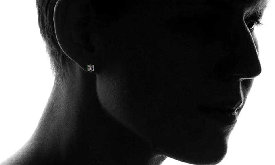 Solid 10K Gold 2CTW Rainbow Topaz Stud Earrings By MUIBLU Gems