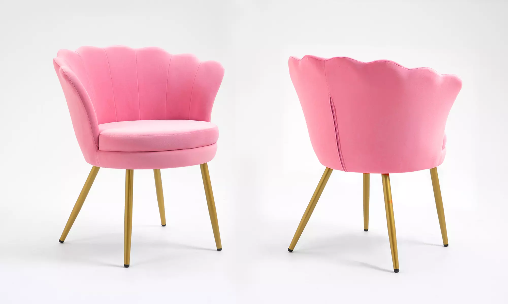 Fluwelen schelpfauteuil