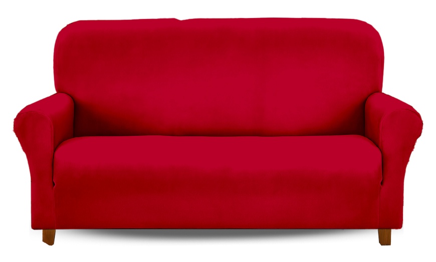 Image 12: Water-Resistant, Elegant Velvet Sofa Cover in Various Sizes