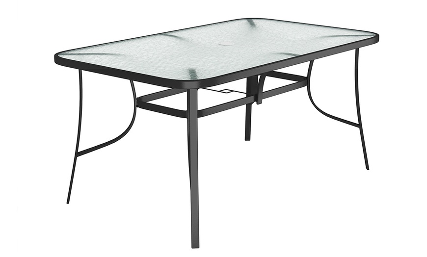 Image 14: Outdoor Rippled Tempered Glass Coffee Table with 4 Styles