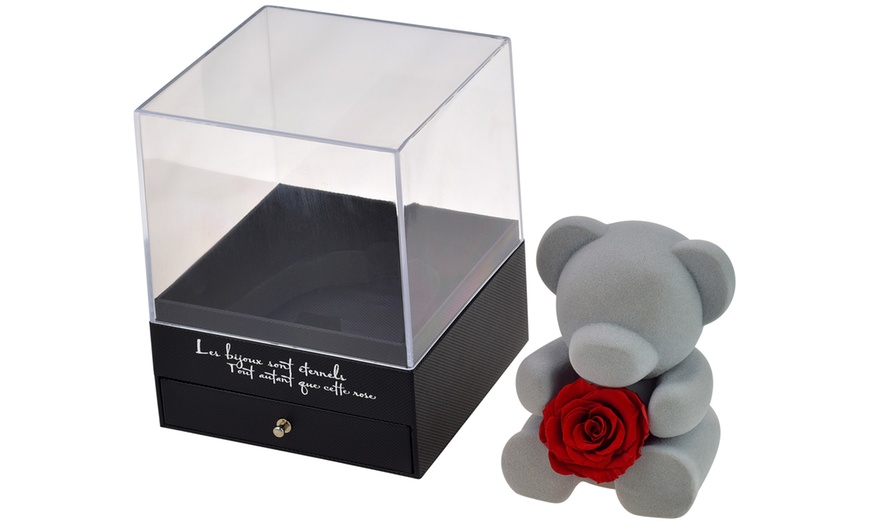 Image 6: Portagioie con orsacchiotto e rosa eterna SC Crystal
