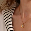 Image 1: Collar chapado en oro de 18K con colgante de luna de perla