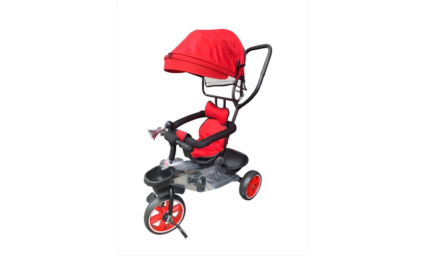 Image 4: Kids Pedal Trike 3-Wheel Stability with Parent Handle