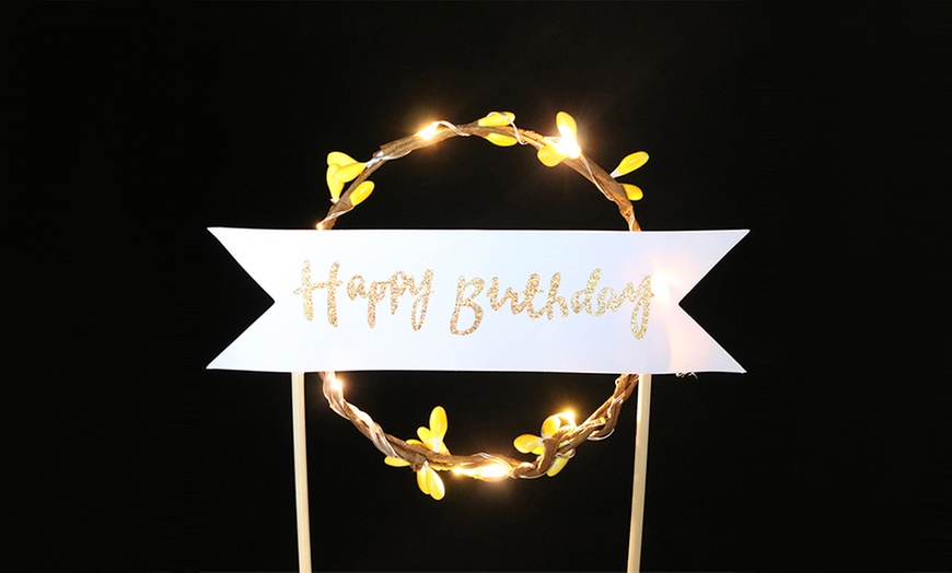 Image 4: Happy Birthday LED Cake Topper