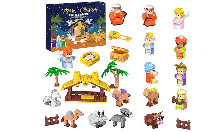 Image 2: Nativity Theme Building Blocks Advent Calendar