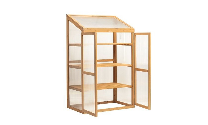 Image 3: Garden Grow Raised Wooden Cold Frame