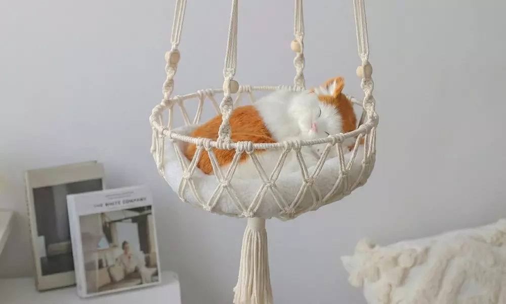 Handwoven Cotton Rope Semi-Enclosed Cat Bed