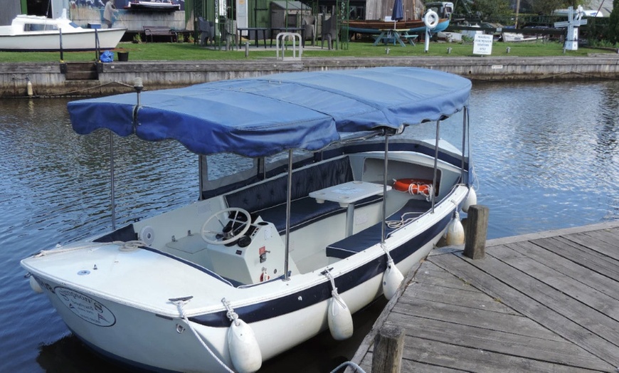 Image 1: Two-Hour Boat Hire for up to 8 people at Simpsons Boatyard