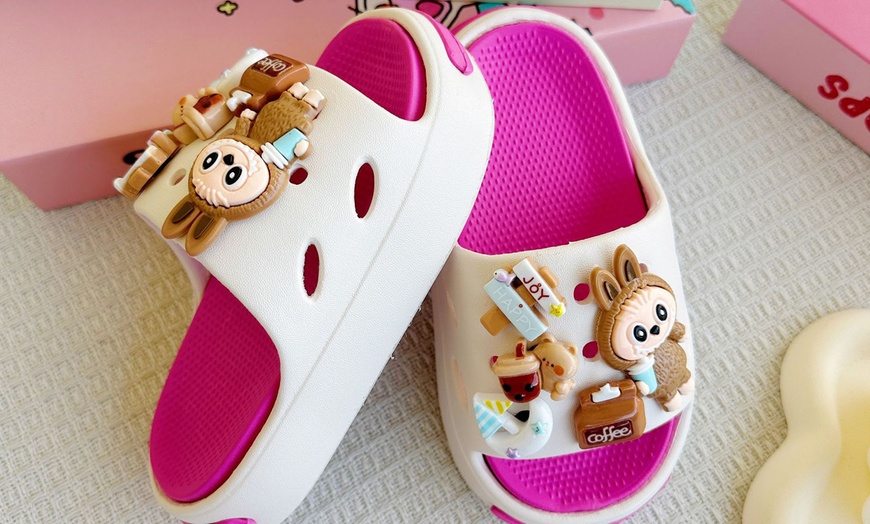 Image 3: Labubu-Inspired kids Cute Cartoon Slippers