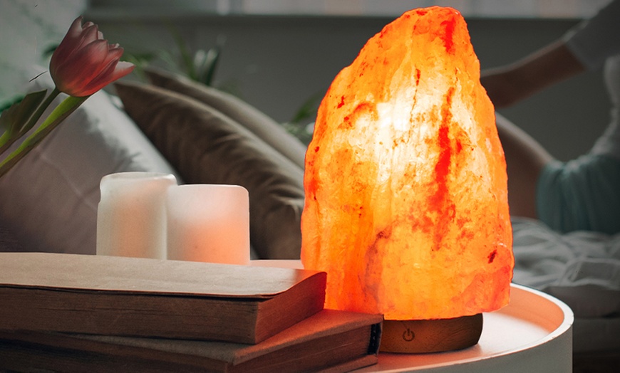 Image 1: One or Two Himalayan Salt Lamps with Dimmer and Flame