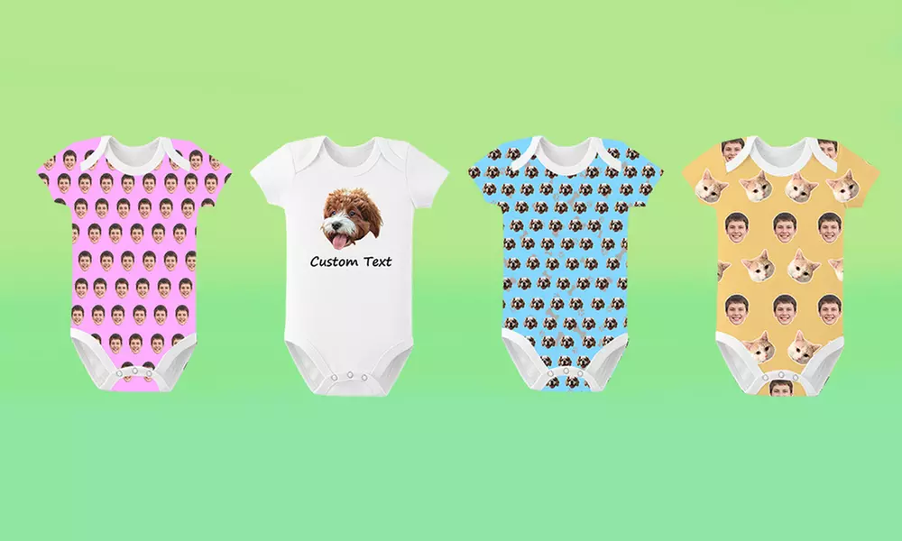 Personalisierter Baby-Overall mit Foto-Symbol-Aufdruck von Justyling (bis zu 80% sparen) - Primary Image