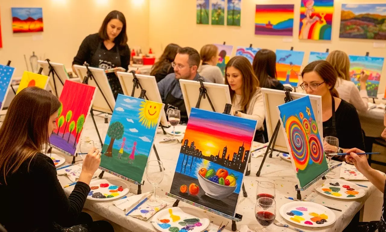 1, 2 or 4 - 2 Hour Painting Classes + Complimentary Drink & Chocolate
