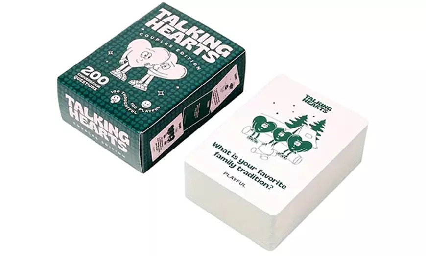 Image 1: One or Two Talking Hearts: Couples Card Game – 200 Conversation Cards 