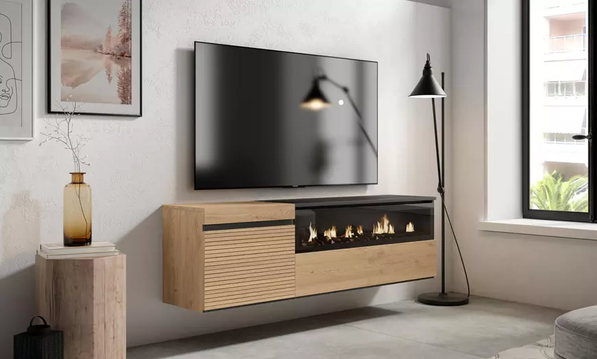 Image 2: Meuble TV avec ou sans cheminée électrique LED