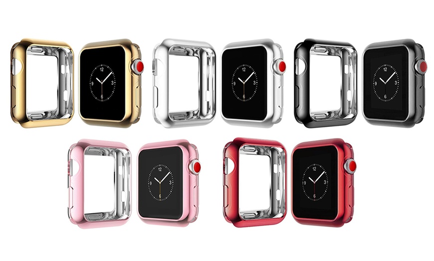 Image 1: Soft Flexible Anti-Scratch Resist Cover Protective Bumper Case for Apple Watch