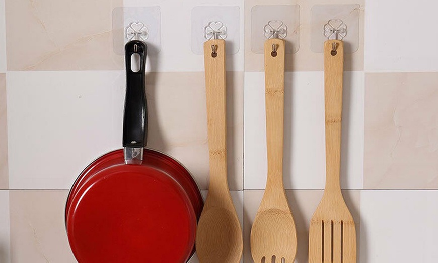Image 1: 10-30PC Strong Transparent Suction Cup Sucker Wall Hooks Hanger Kitchen Bathroom
