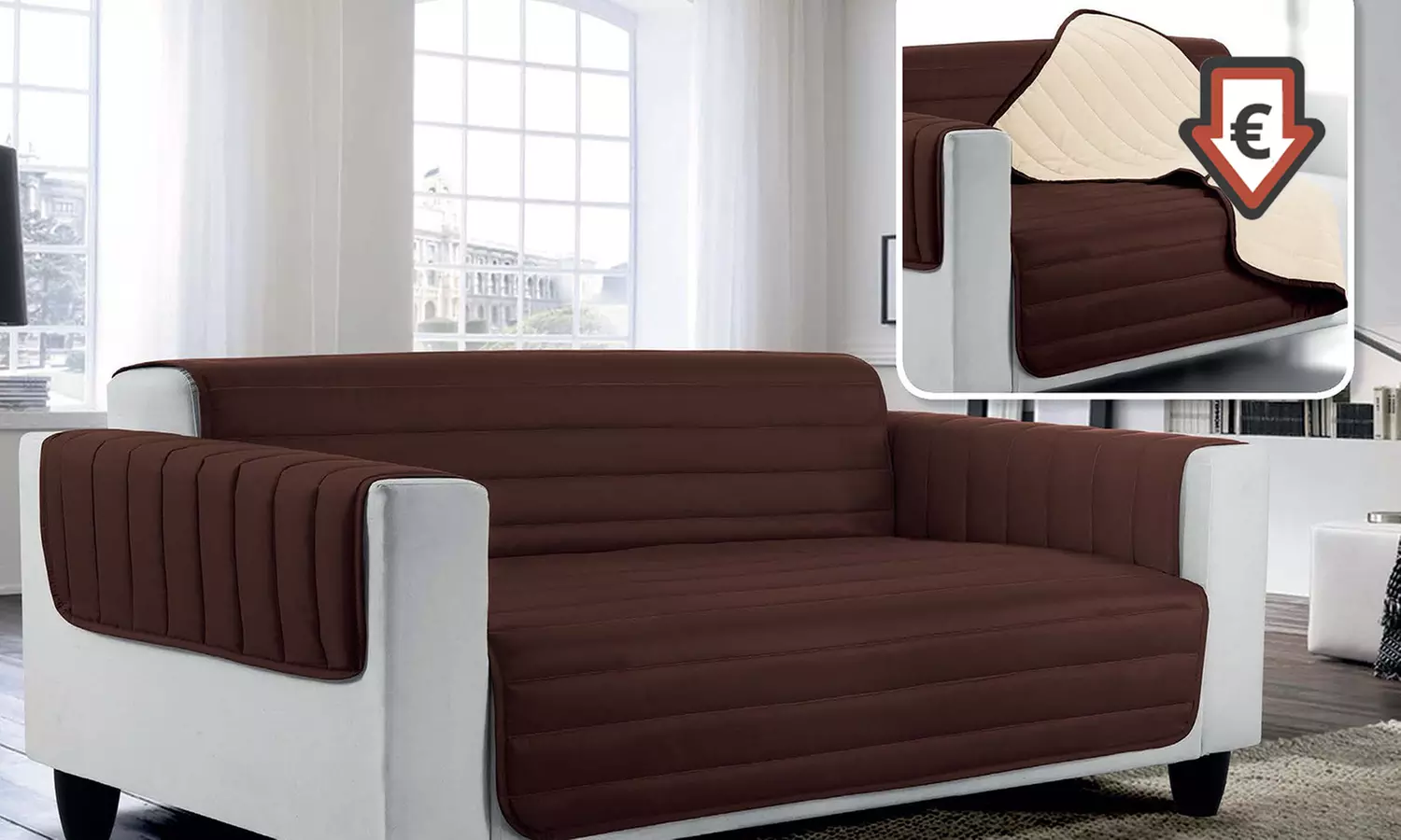 Wende-Couchdecke mit Armlehne in der Größe und Farbe nach Wahl - Primary Image