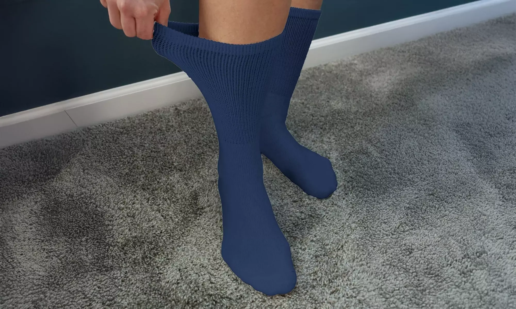Six Pairs of Special Essentials Non-Binding Cotton Diabetic Crew Socks
