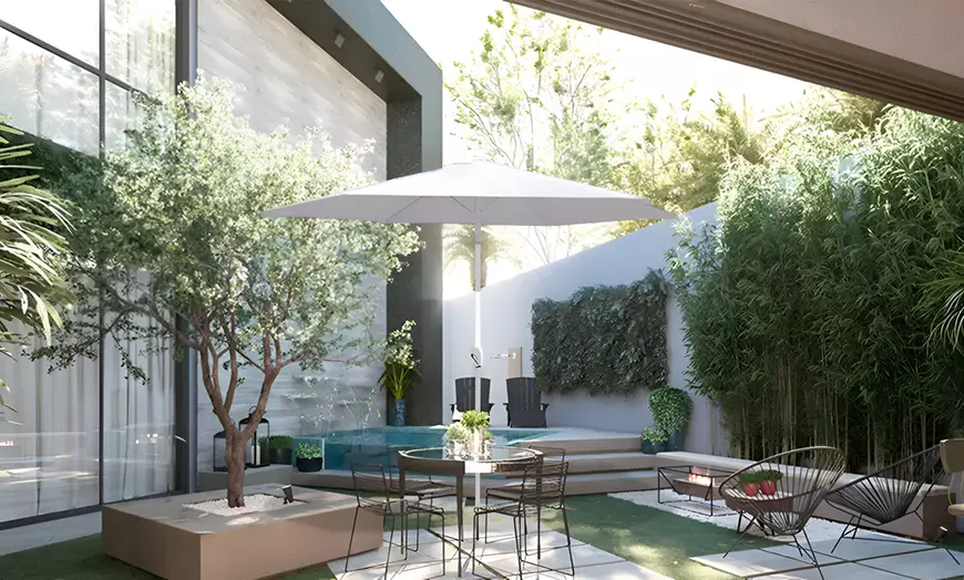 Image 4: Witte parasol van 3 m breed 