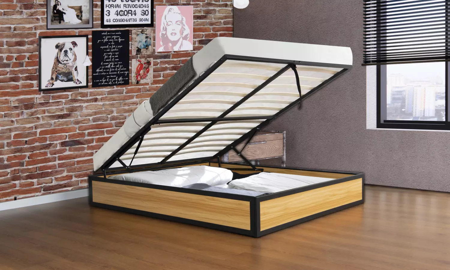 Lit industriel Charles avec coffre intégré Kocoon